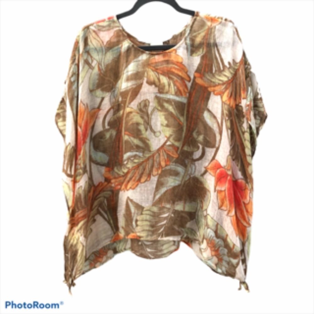 Chicos 100% Linen Warm Colored Blouse. Size S/M.